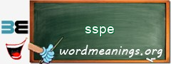 WordMeaning blackboard for sspe